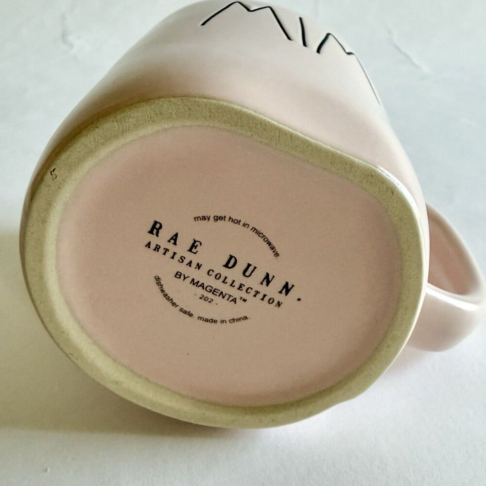 Rae Dunn MIMI Pale Pink Coffee Tea Mug Cup Ceramic Black Letters  Large 19 ounce - Picture 5 of 9